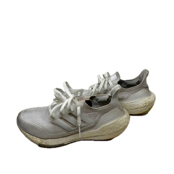 adidas Ultra Boost 21 Triple White Sneakers Mens 8.5 - Picture 2 of 7